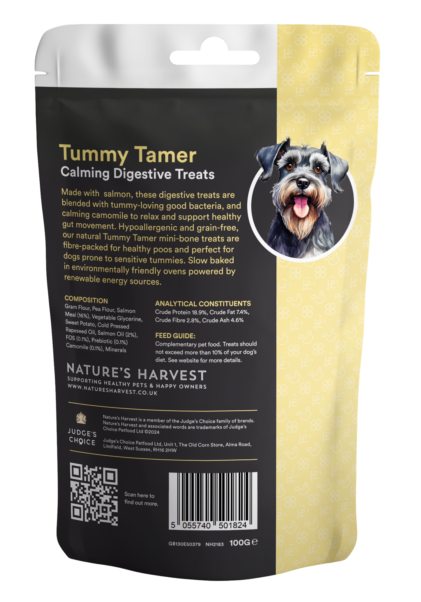 Calming Digestive Dog Treats 'Tummy Tamer' 100g.