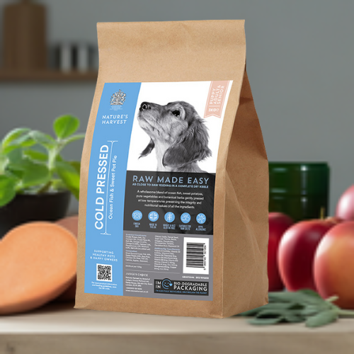 Cold Pressed Ocean Fish and Sweet Potato 3KG Hypoallergenic Dog Food - Raw Made Easy.