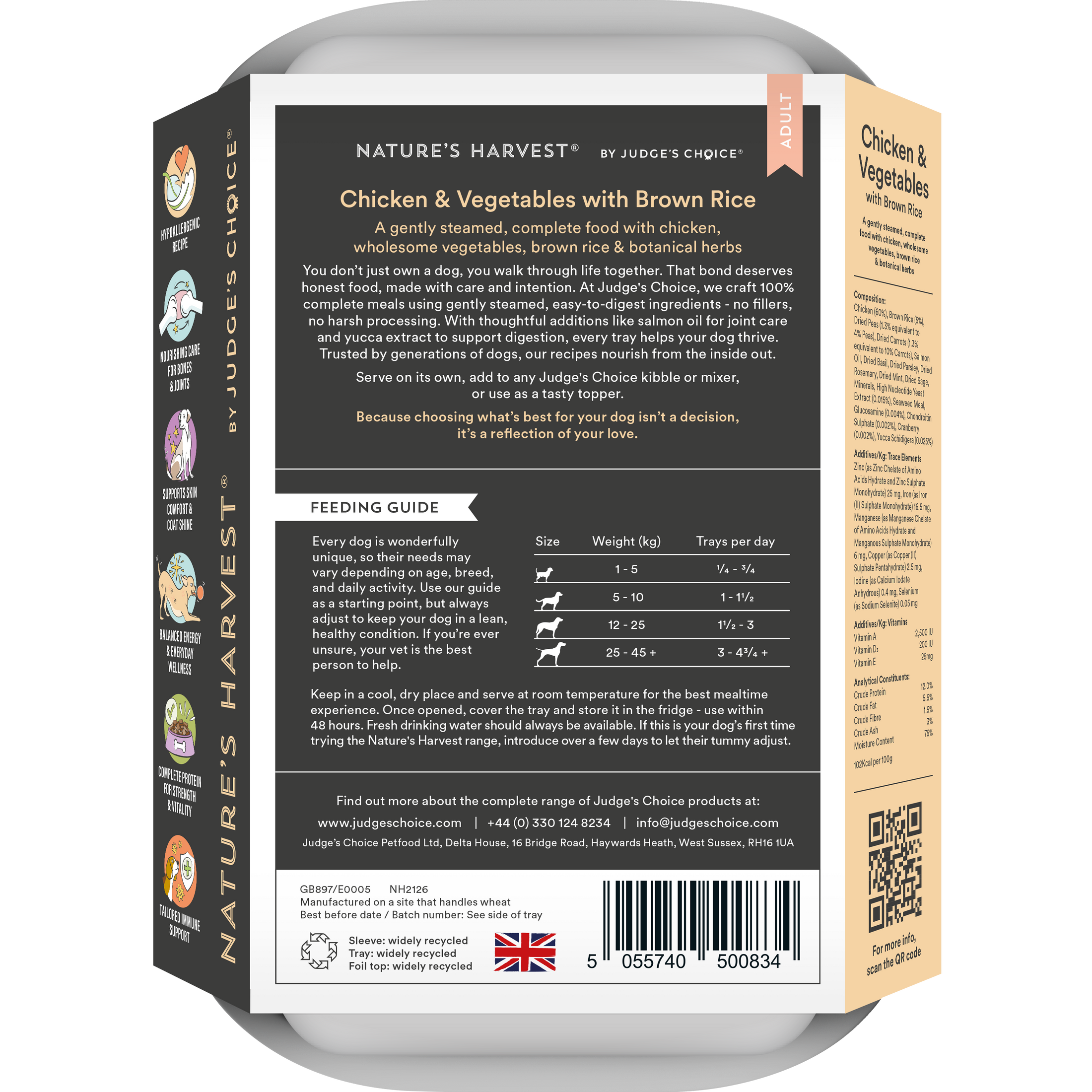 Nature's Harvest Chicken with brown rice pack info