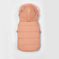 Load image into Gallery viewer, Faux Fur Zip-Up Dog Puffer Jacket with Hood