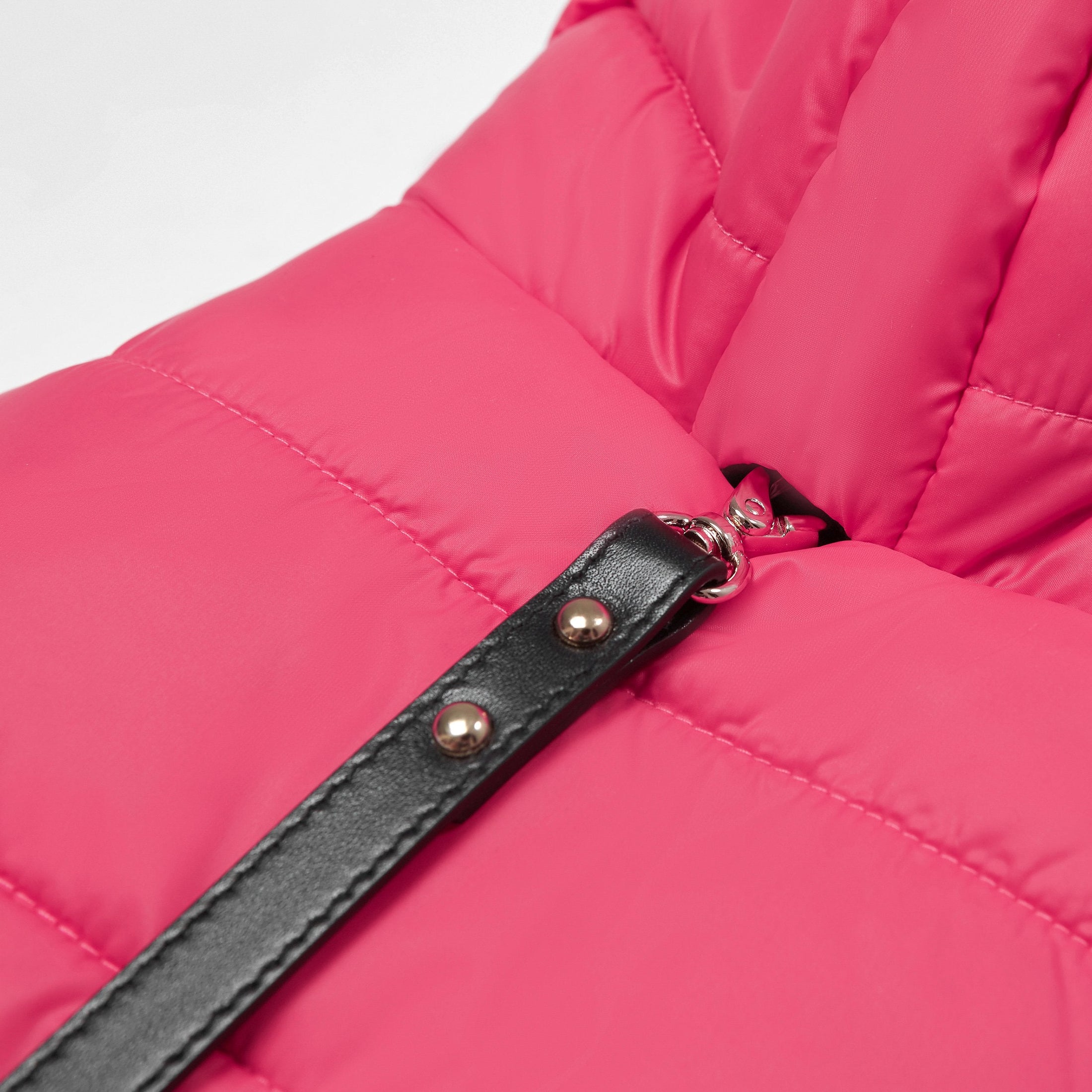 Faux Fur Zip-Up Dog Puffer Jacket with Hood