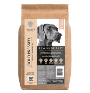 Chicken and Sweet Potato Pie Hypoallergenic Cold Pressed dog food - Raw Made Easy Natures Harvest