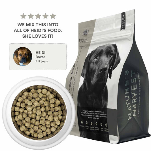 Nature's Harvest Hypoallergenic Mixer Dog Food Testimonial