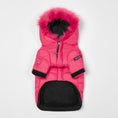 Load image into Gallery viewer, Faux Fur Zip-Up Dog Puffer Jacket with Hood
