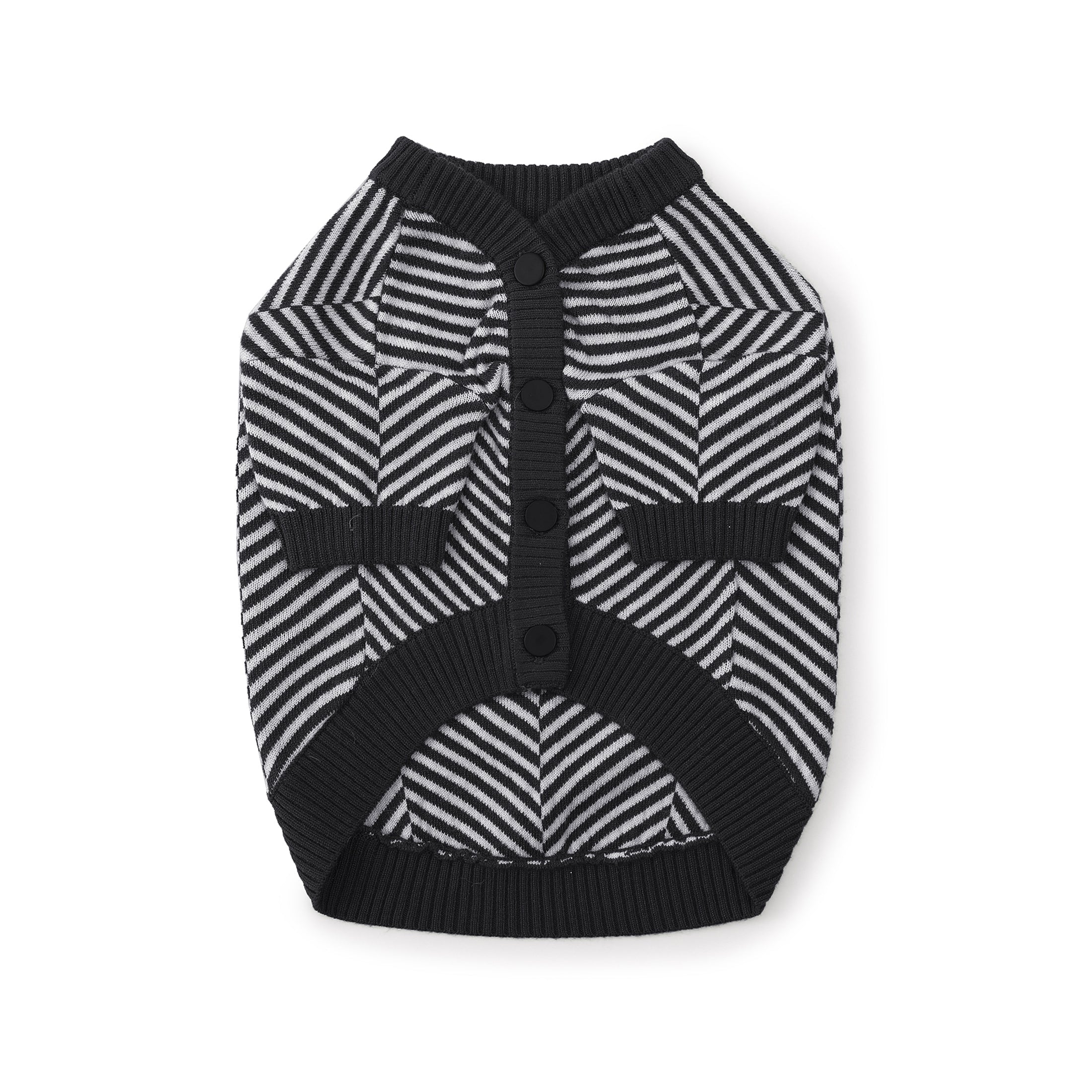 Zig Zag Dog Cardigan Sweater | Stylish Striped Knit Jumper
