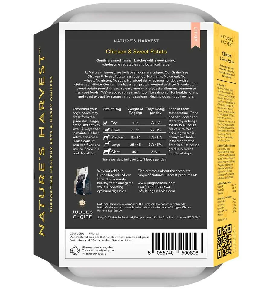 Nature's Harvest Grain Free Adult - Chicken & Sweet Potato.